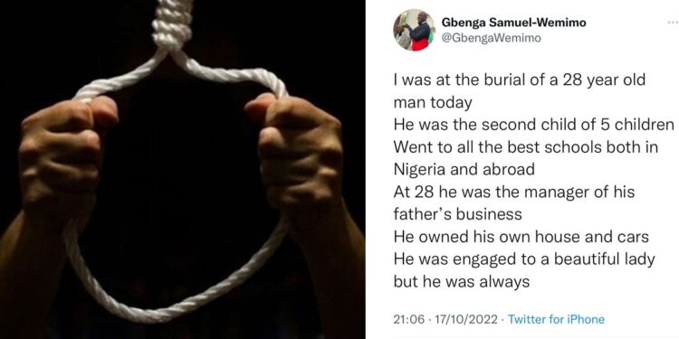 28-year-old Nigerian man commits suicide to spite his parents for “loving his siblings more than him”