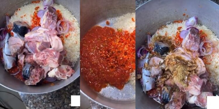 “He dey cook nonsense” – Netizens react to a man showing off his ‘chef skills’ (Video)