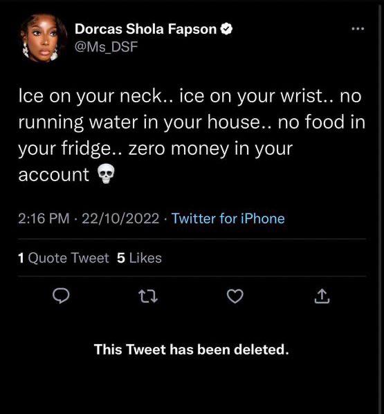  Dorcas Fapson reveals 