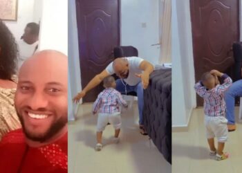 “Our son is growing so fast” – Yul Edochie gushes over son as he spends time with second wife, Judy (Video)