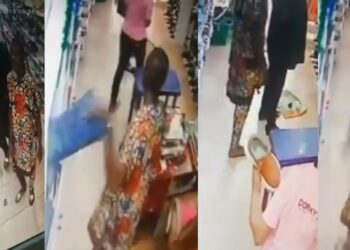CCTV captures man stealing cloth material from a boutique in Calabar (Video)