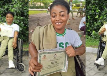 Differently-abled woman celebrates passing out of NYSC