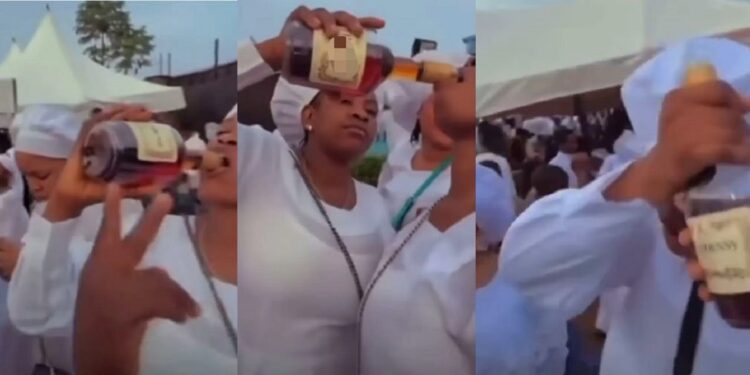 Mixed reactions as church members are seen drinking alcohol after a church service (video)