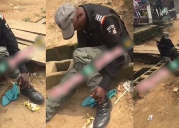 Intoxicated police officer mocked by children after he allegedly fell asleep in the middle of the road (video)