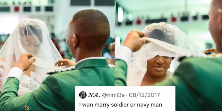 Nigerian lady reveals how she spoke her marriage to a military officer into existence