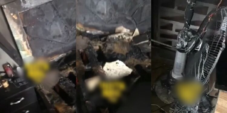 Lady sets boyfriend’s apartment on fire for cheating on her in Port Harcourt (Video)