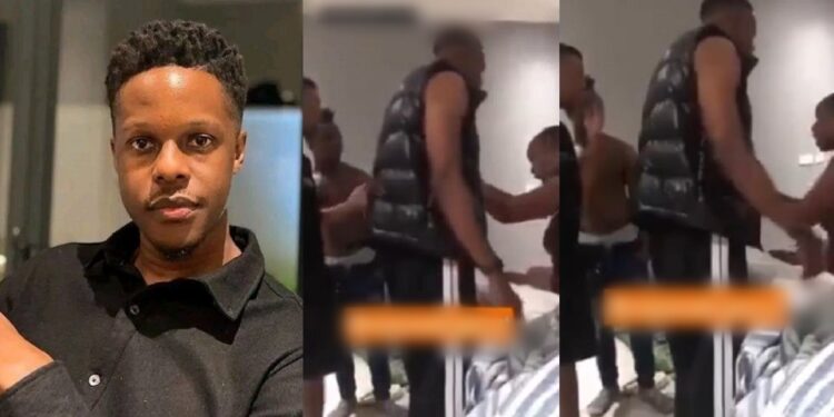 Son of former Zimbabwean president, Robert Mugabe captured arguing with a lady he allegedly he refused to pay after a night stand (video)