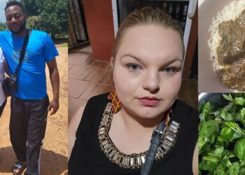 “Don’t call me Oyibo again” – German woman married to Nigerian man hails herself after making ‘Ofe Akwu’ for the first time (Photos)