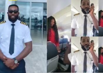 “The real love in the air” – Netizens reacts as pilots proposes to his girlfriend on a plane..