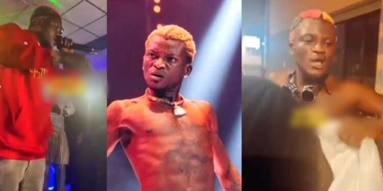 “Una no get money” – Moment Portable walked out of a show in Italy because audience refused to spray him money (Video)