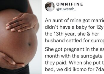 Man reveals how his Aunt was blessed with three newborn babies after 13 years of marriage.