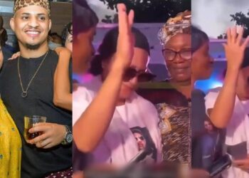 Emotional video of Rico Swavey’s mum dancing to his song at his night of tribute (Watch)