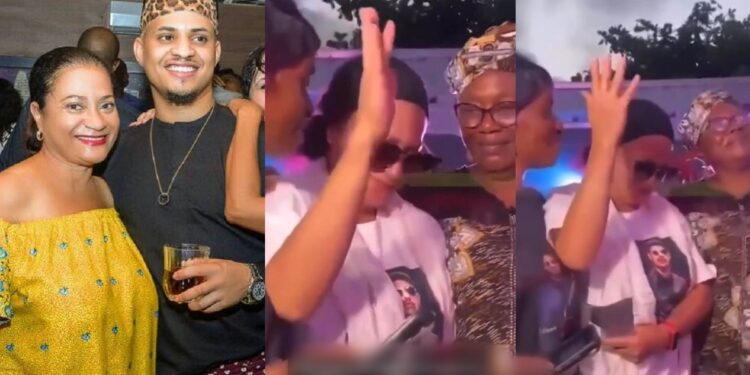 Emotional video of Rico Swavey’s mum dancing to his song at his night of tribute (Watch)