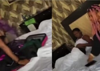 “Na just talk we talk” – Lady explains after being caught in her best friend’s boyfriend house.