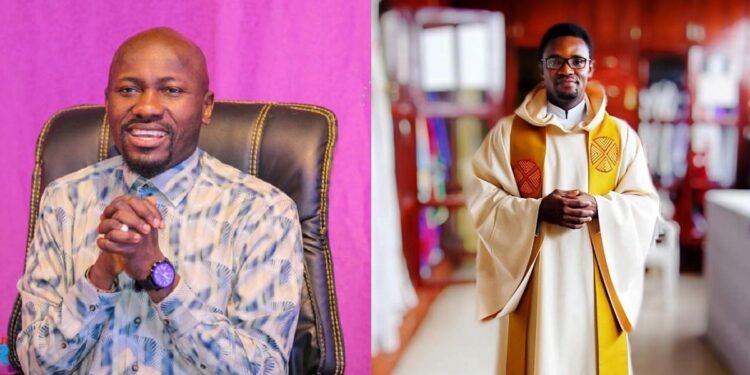 “Be sensitive with your testimony” – Fr Kelvin Ugwu reacts to Apostle Suleman’s testimony.