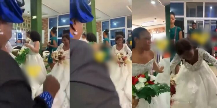 Single ladies in search of husbands storm church service in wedding gowns (Video)