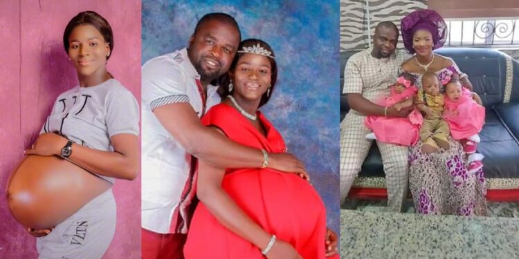 “Women deserve awards” – Reactions as woman who recently welcomed triplets shows off her large baby bump (Video)