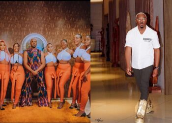 Pretty Mike shows up at Don Jazzy’s mother’s funeral with women wearing big p*nis trousers.