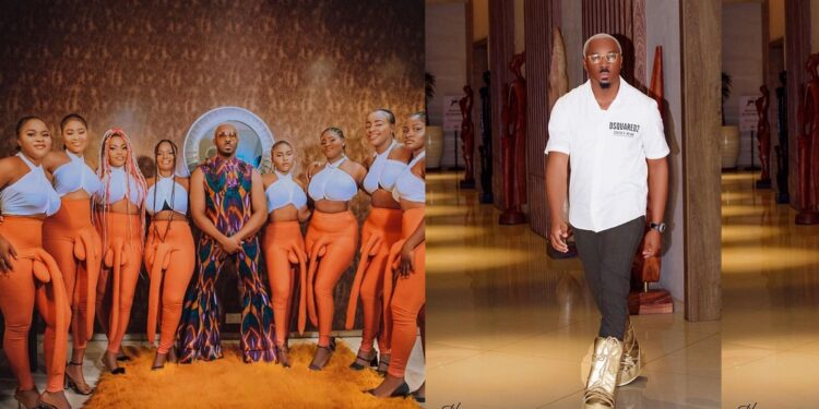 Pretty Mike shows up at Don Jazzy’s mother’s funeral with women wearing big p*nis trousers.