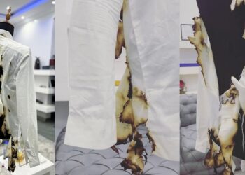 “For burnt cloth ?” – Reactions as celebrity stylist Yomi Casual shares video of ‘burnt shirt’ selling for N3.9m (Watch)