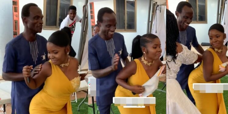 Funny moment a woman rescued her husband as he was stuck dancing with another woman at a wedding. (VIDEO)