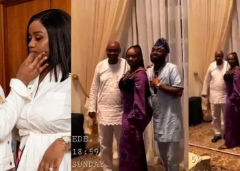Chioma spotted at the inauguration of Davido’s Uncle as Osun state governor (Video)