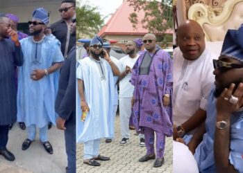 Davido makes first public appearance at the inauguration of his uncle, Ademola Adeleke (VIDEOS)