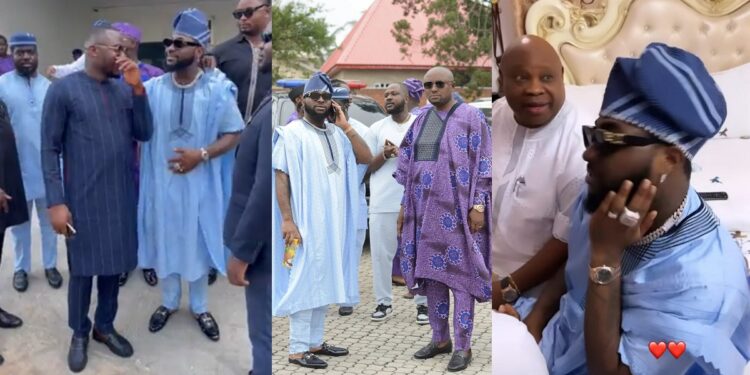 Davido makes first public appearance at the inauguration of his uncle, Ademola Adeleke (VIDEOS)