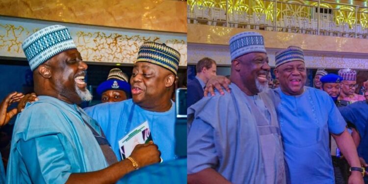 FFK and Dino Melaye share hugs and laughter weeks after dragging each other on social media (video)