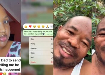 Lady asks her dad to send her a video of him saying he loves her and what he sent has netizens gushing (WATCH)