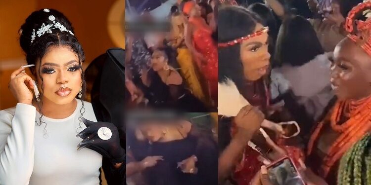 The drama that went down when Bobrisky threw bottle at James Brown and Papaya Ex at an event (Video)