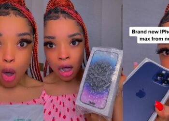 Lady shocked as she receives an iPhone 14 Pro Max from a man on Instagram (video)