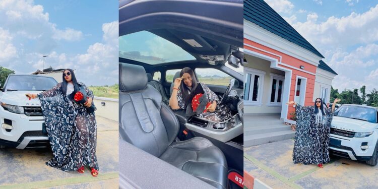 “One year of hard work and sweat ended in praise” – Nkechi Blessing writes as she buys new Range Rover (Photos)