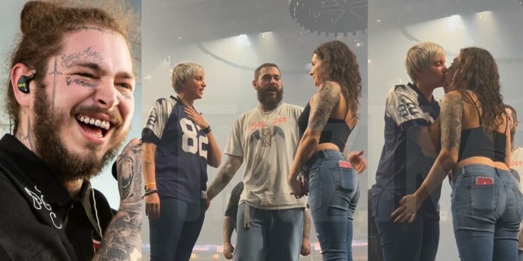 Rapper, Post Malone officiates wedding between lesbian fans onstage (VIDEO)