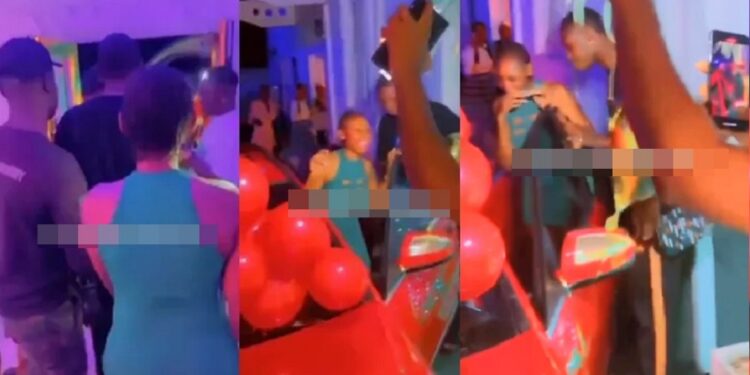 Nigerian man surprises his girlfriend with a Mercedes Benz as Christmas gift. (video)