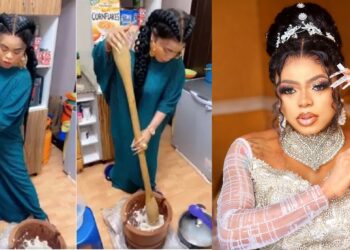 “Future husband be ready for me” – Bobrisky declares as she shares video of himself pounding Yam.