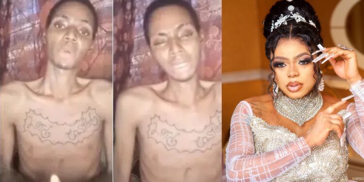 “My video got 1 million views but only 6 people helped me” –  Fan who tattooed Bobrisky cries out.