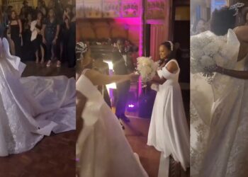 Beautiful moment Rita Dominic passed her bouquet to Michelle Dede (WATCH)