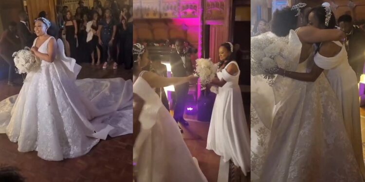 Beautiful moment Rita Dominic passed her bouquet to Michelle Dede (WATCH)