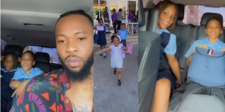 “Papa is the best” — Singer Flavour’s daughters tells him as he spends quality time with them (Video)