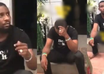 Man tries to jump hotel’s fence after lodging with 2 ladies and buying items worth N85K without paying (Video)