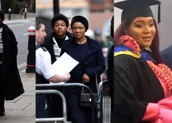 Photos of Ekweremadu’s wife and daughter, Sonia, in court today as police charge her for ‘trafficking a homeless man into the UK to harvest his organs for herself’