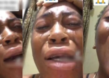“I’m tired” – Pregnant lady breaks down in tears as she begs husband’s side chic to leave him alone (video)