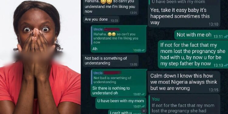 Nigerian lady shares chat with stepfather who wants to date her days after mum’s burial (Screenshots)