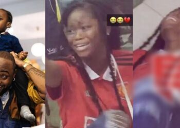 Nigerian lady weeps bitterly as she mourns Davido’s son, Ifeanyi’s death (Video)