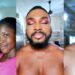 “Just look at what this woman turned me to” – Young man shares how his wife used him to test her makeup skills (PHOTOS)