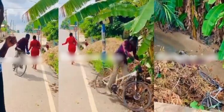 bicycle rider fell