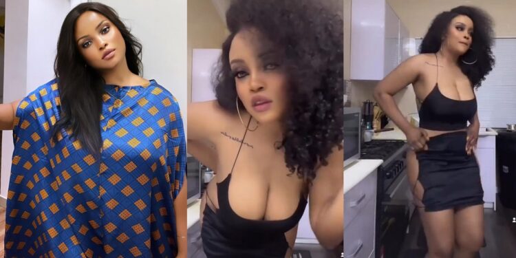 “Ashewo season” Maureen Esisi says as she exposes her skin in skimpy two-piece outfit