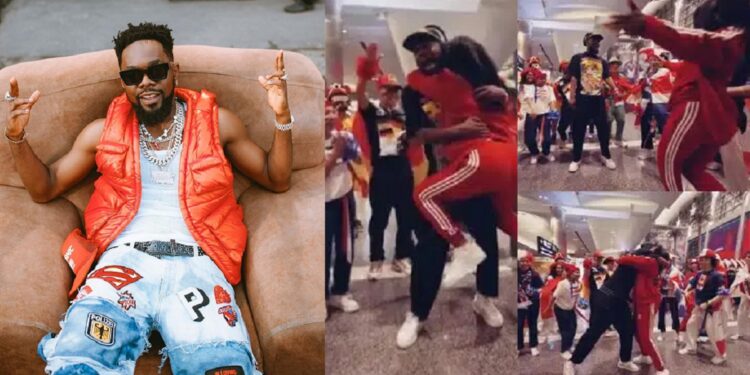 Aww! Moment singer, Patoranking’s mother surprised him at Qatar airport after five years apart (Video)