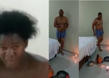 Moment a man caught his pregnant wife in bed with Pastor while surrounded by fetish items (Videos)